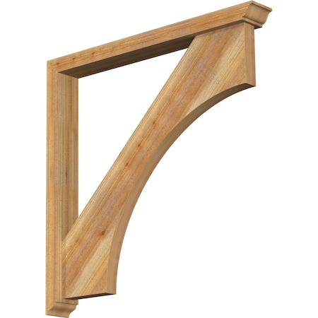 Ekena Millwork Westlake Traditional Rough Sawn Bracket w/ Offset Brace, Western Red Cedar, 4"W x 34"D x 34"H BKT0402X34X34WTL01RWR